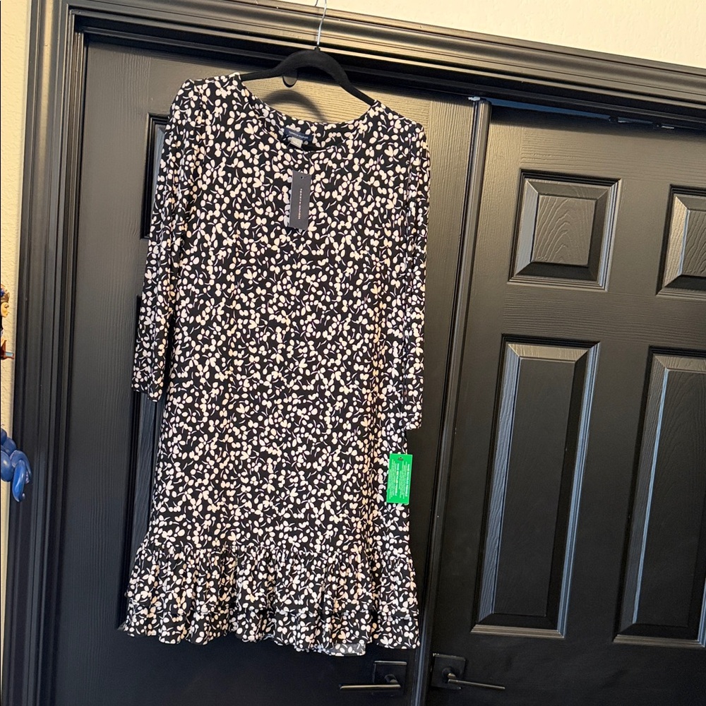 Tommy Hilfiger Black and White Patterned Dress